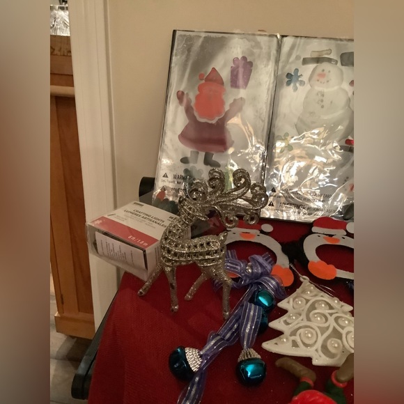 Christmas decorations package, ornaments, lights, gel window decals, sock holder - Picture 8 of 10